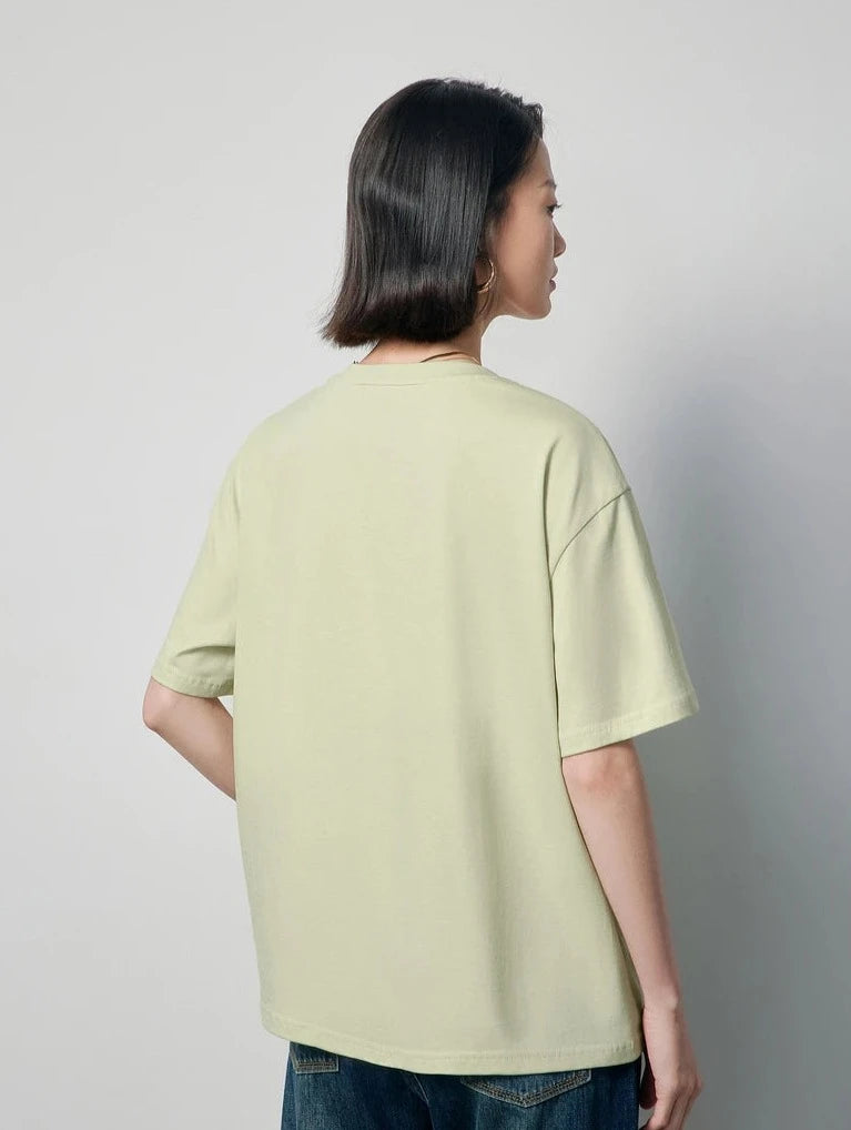 Geometric Love Print Loose Cotton T-Shirt