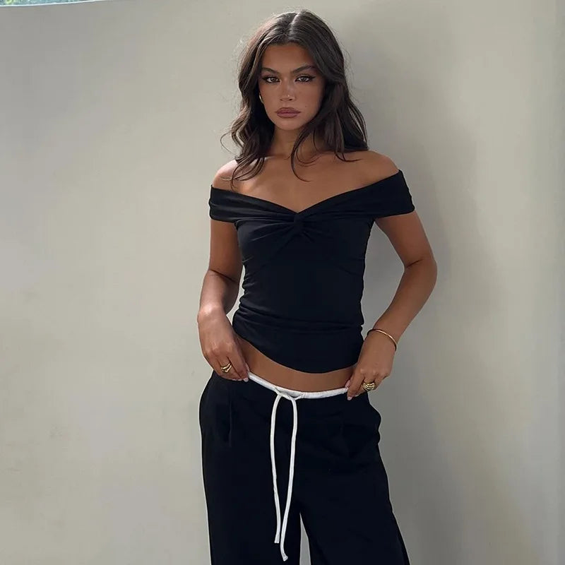 Faith Twisted Shoulder Full Top