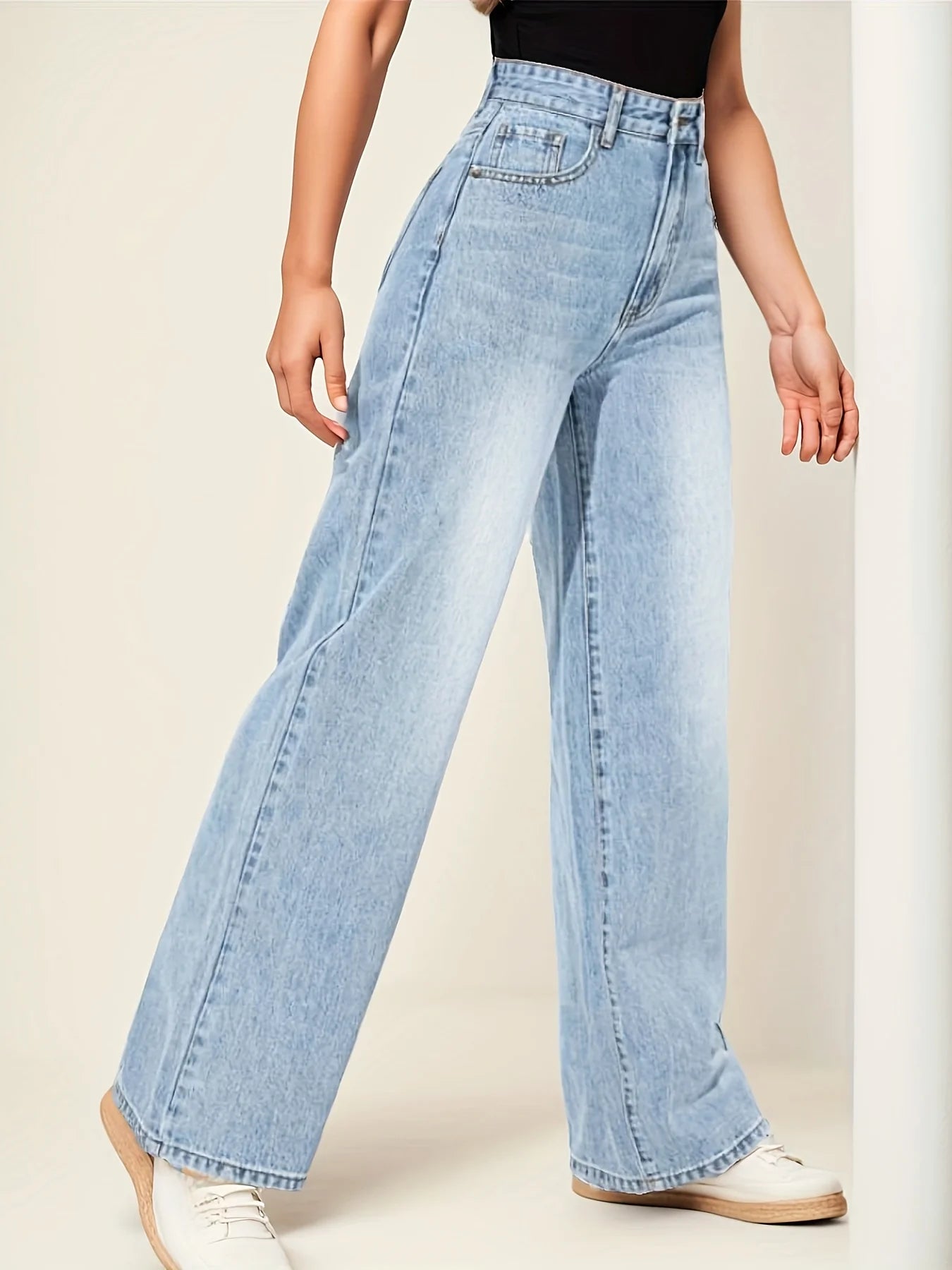 Denim BC High-waisted pants