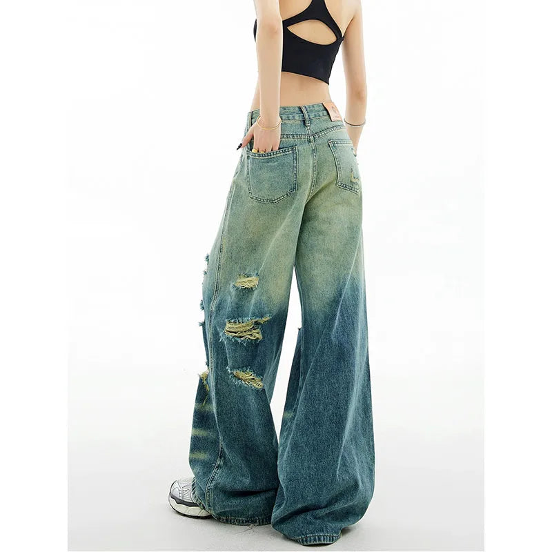 W. Amber Ripped Baggy Jeans