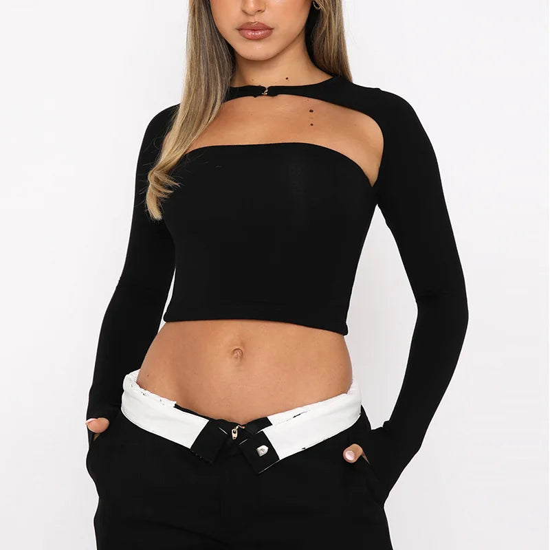 Tania Long Sleeve T-06 Crop Top