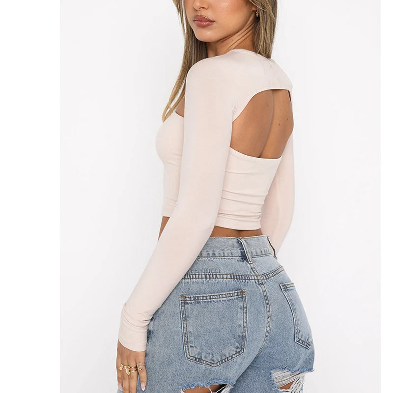 Tania Long Sleeve T-06 Crop Top