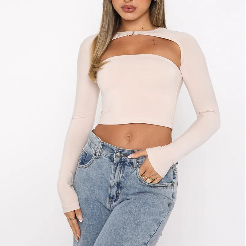 Tania Long Sleeve T-06 Crop Top