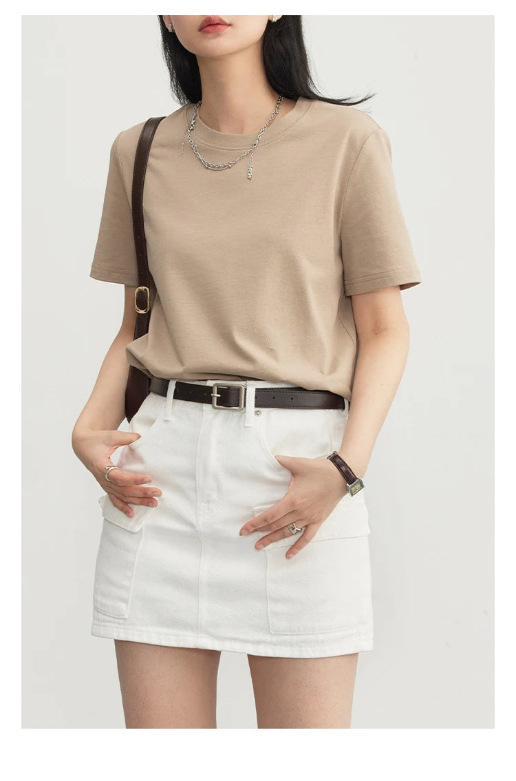 Viviola Tees Basic O Neck Short Sleeve Pullover
