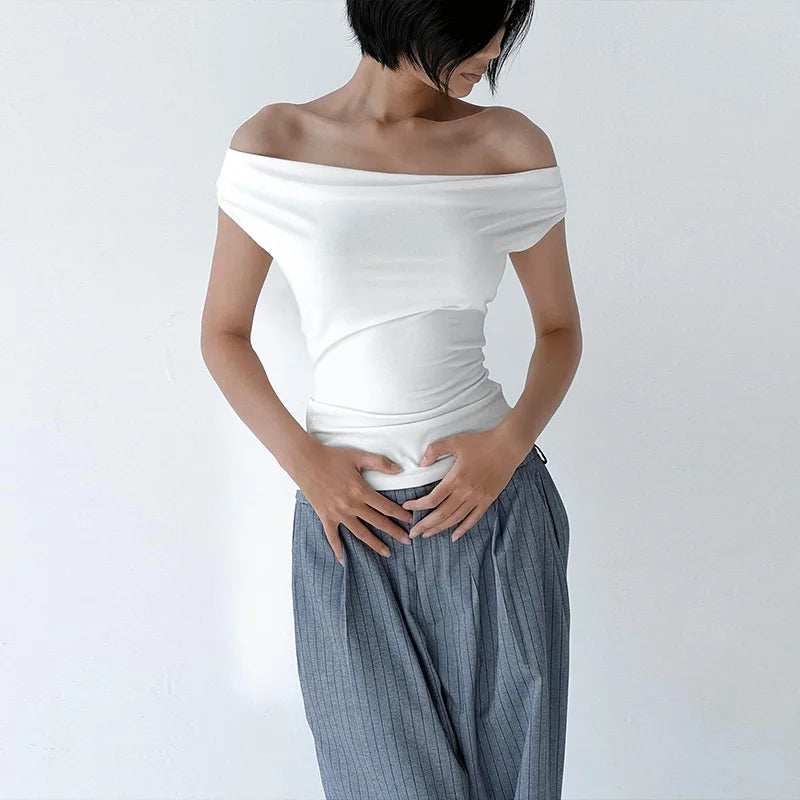 Makayla Tie Up Backless Off The Shoulder Crop Top