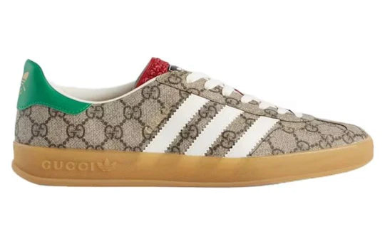 adidas Originals x Gucci Gazelle GG Supreme Shoes 'Beige Ebony Green'