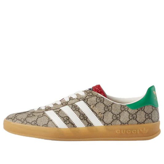 adidas Originals x Gucci Gazelle GG Supreme Shoes 'Beige Ebony Green'