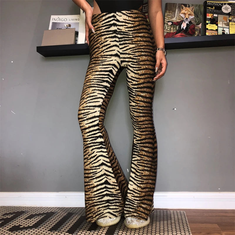 Barbara High Waist Leopard Print Flare Leggings