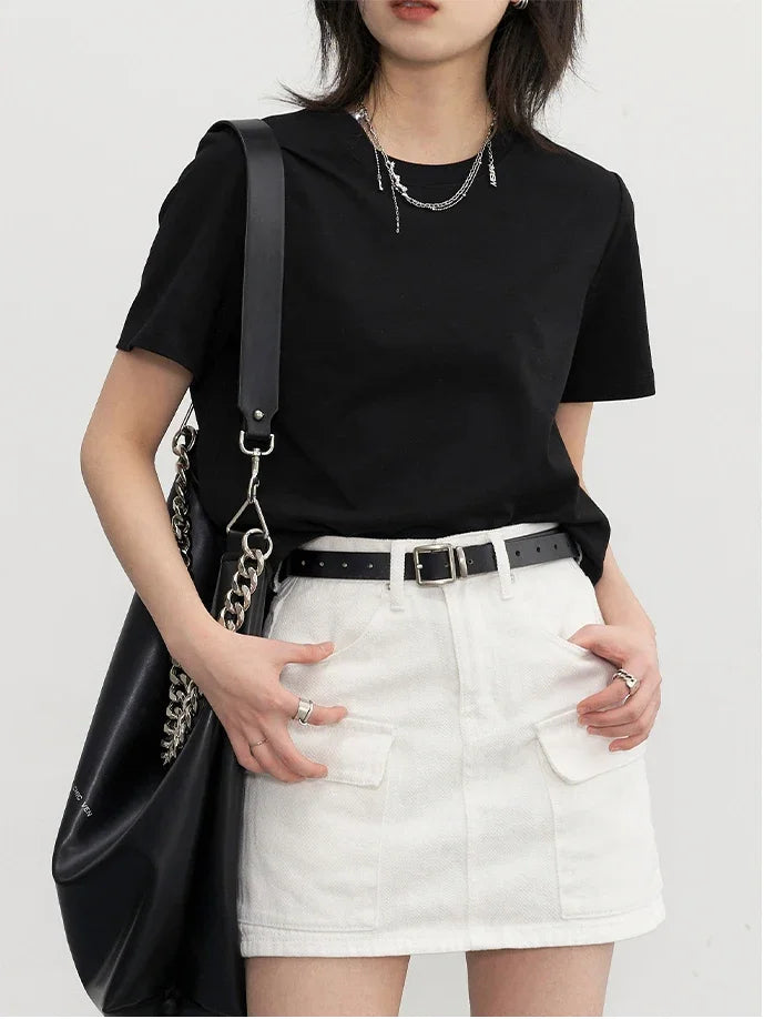 Viviola Tees Basic O Neck Short Sleeve Pullover