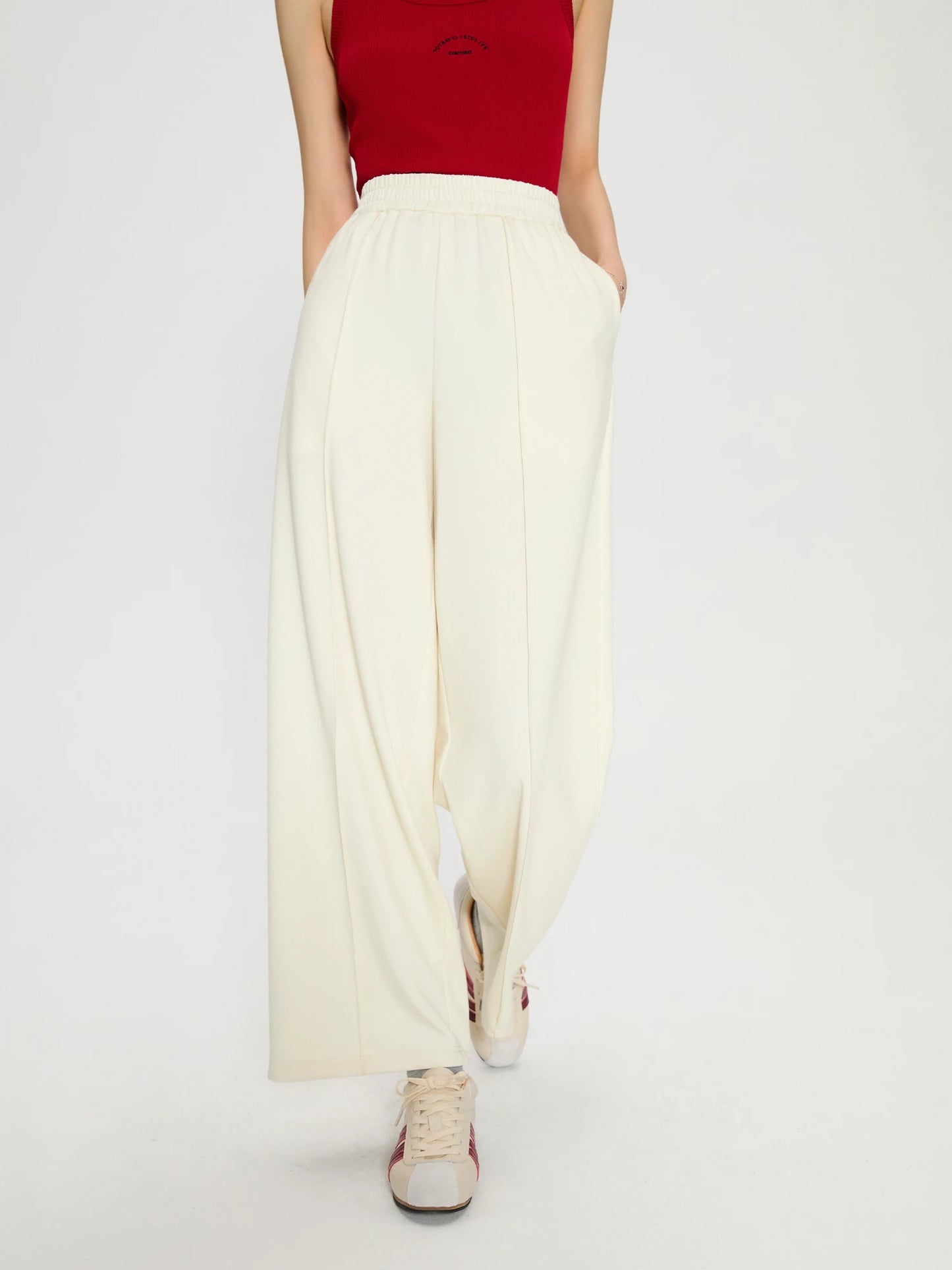 BC Long Trousers Elastic Waist Straight Pants