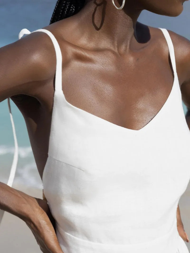 Tara Backless V Neck Splice Folds Long Dresses
