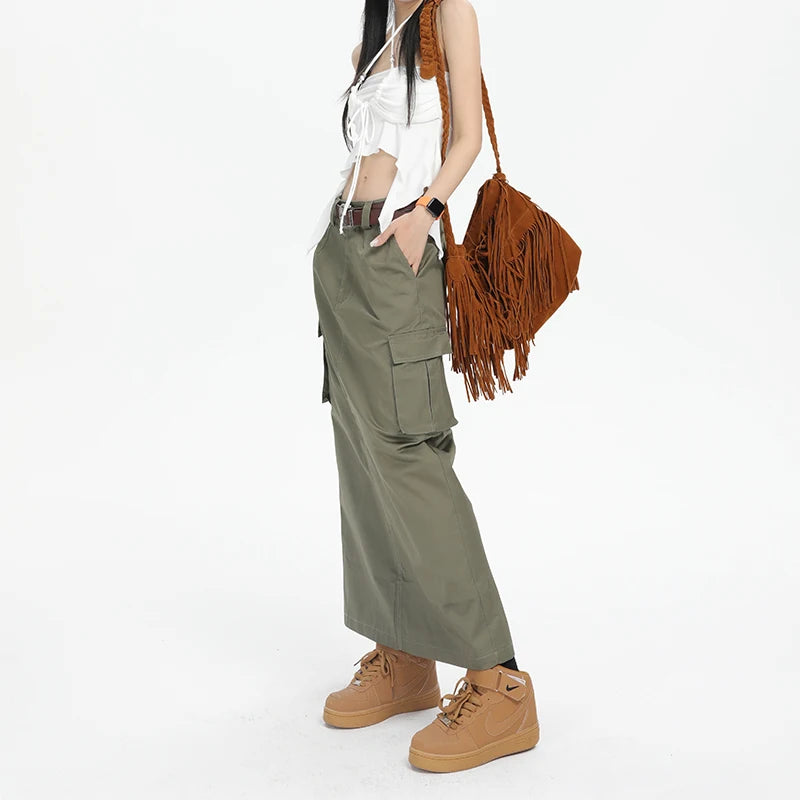 Lu Mid Length High Waist Long Pocket Skirt
