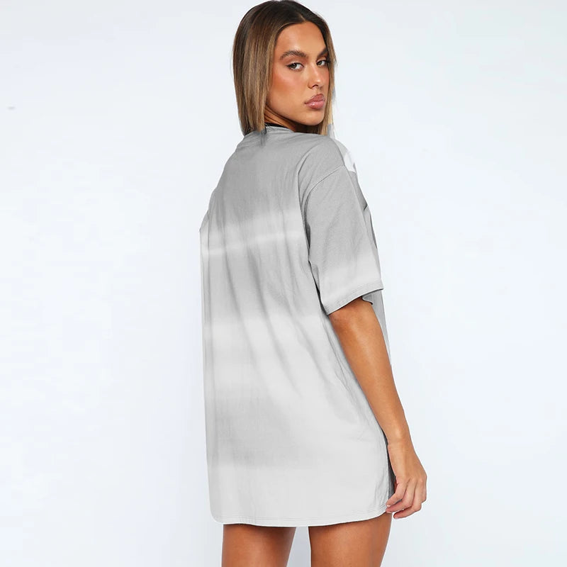 Concrete 3D Body Print O Neck Short Sleeve Oversize T-Shirt