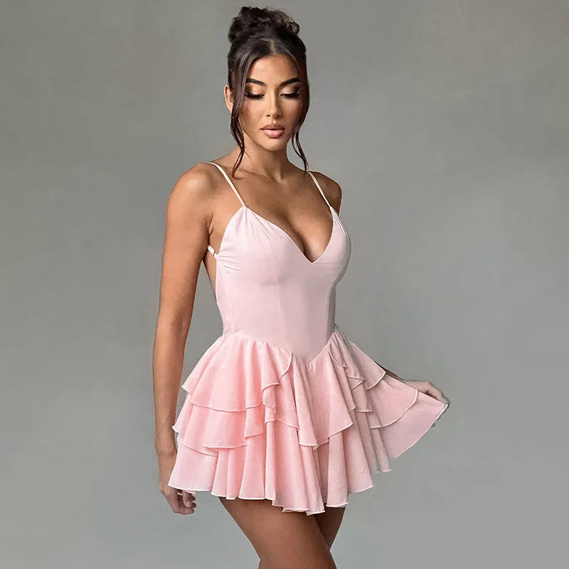 Tulip Ruffled A-line Mini Dress