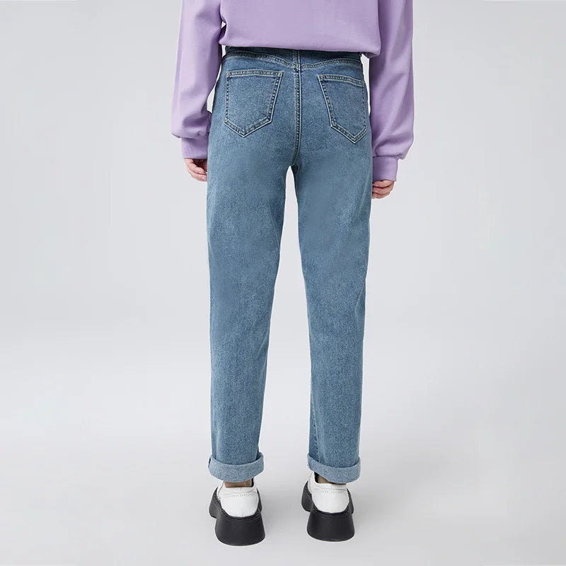 Jeans Basic All-Match Straight Leg Pants