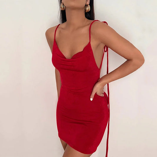 Satin Dayla Backless Mini Dress