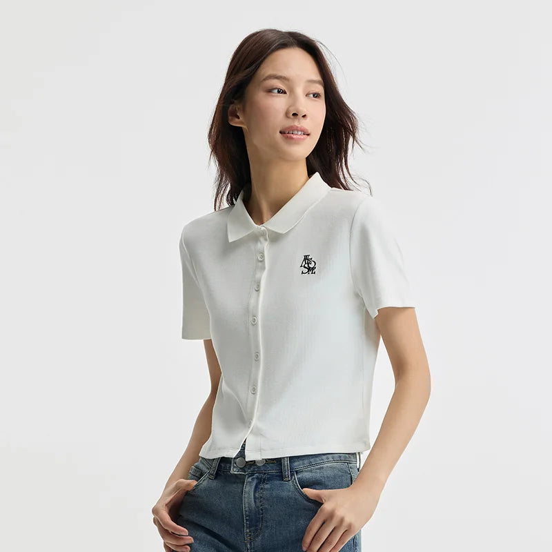 BG Steph Polo Shirt Women Short Embroidered Letters