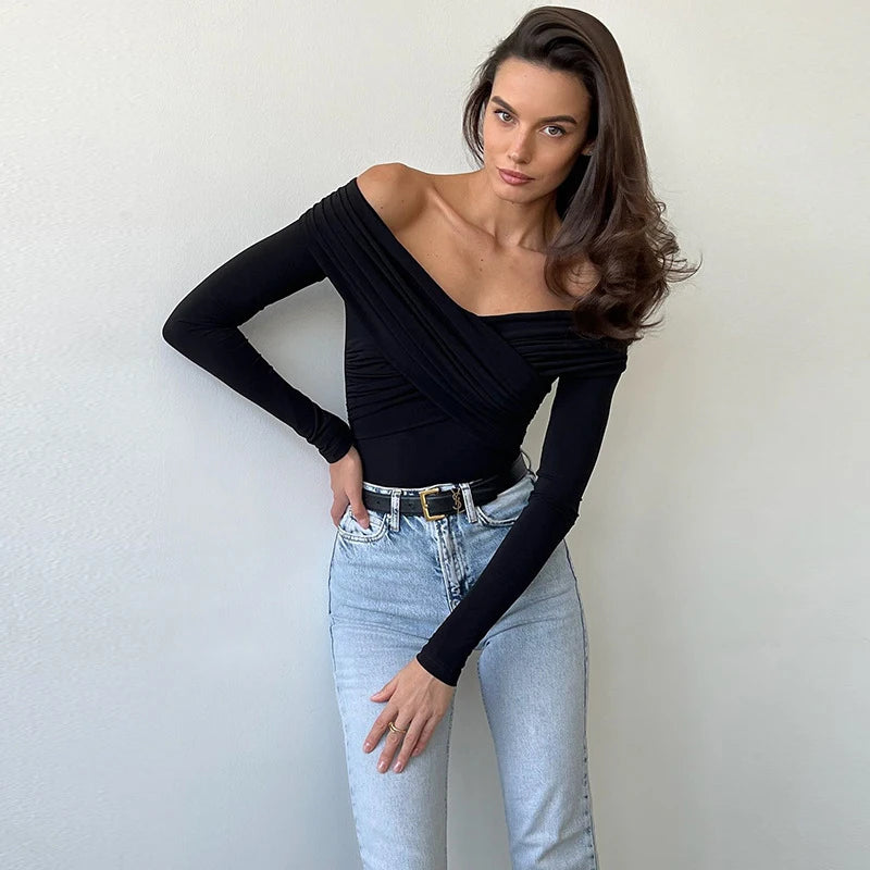 Backless Corset Crossed Bodysuits Long Sleeves Knitted Rompers