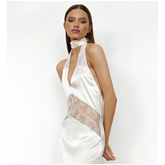 BC Lace See Through Sling Backless Sleeveless Long Dresses