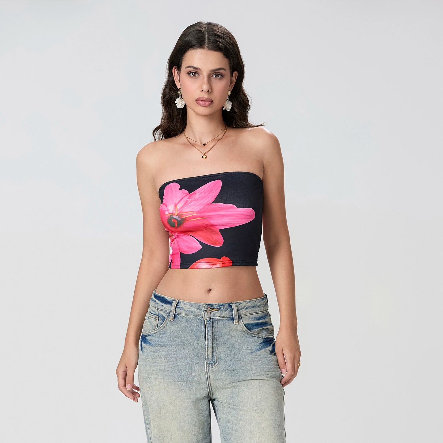 Molly Flower Print Tube Tops
