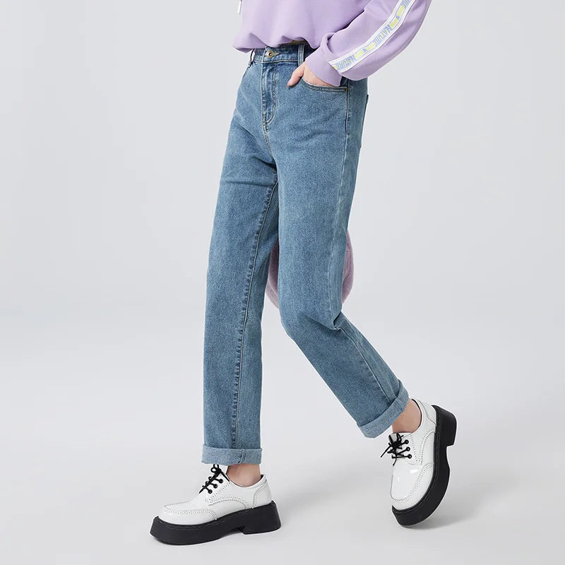 Jeans Basic All-Match Straight Leg Pants