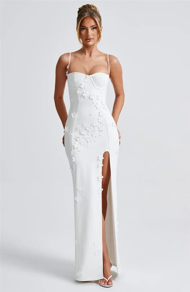 BC Maxi Dress  Off-shoulder Backless Thigh High Split