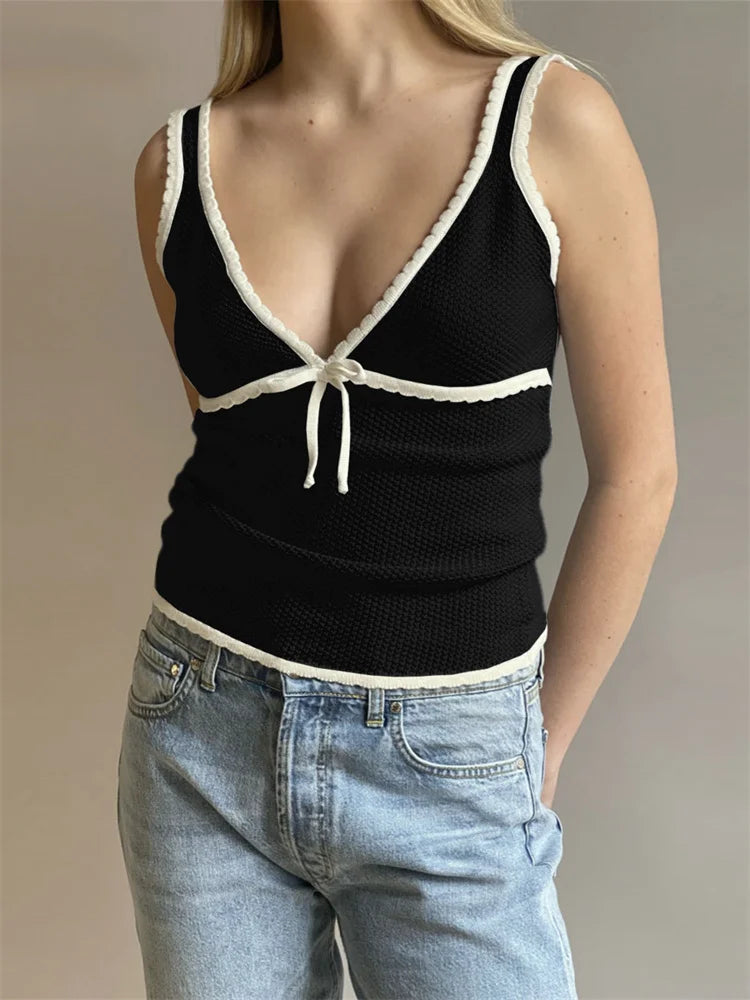 Lassy Lace-Up Backless Tank Top