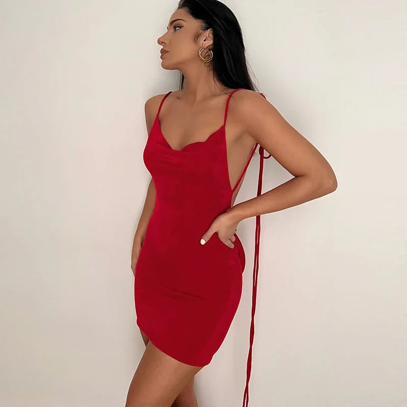 Satin Dayla Backless Mini Dress