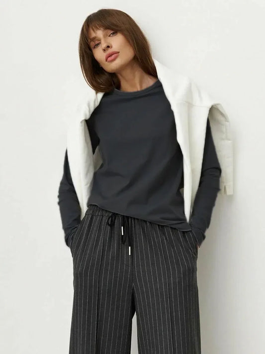 BC CottonLong Sleeve Loose Tops Shirts Oversized T Shirt