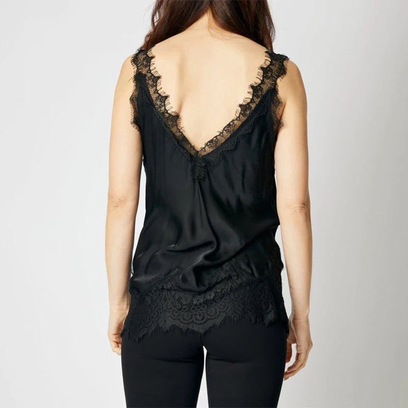 Tami Lace V-Neck Sleeveless Loose Top