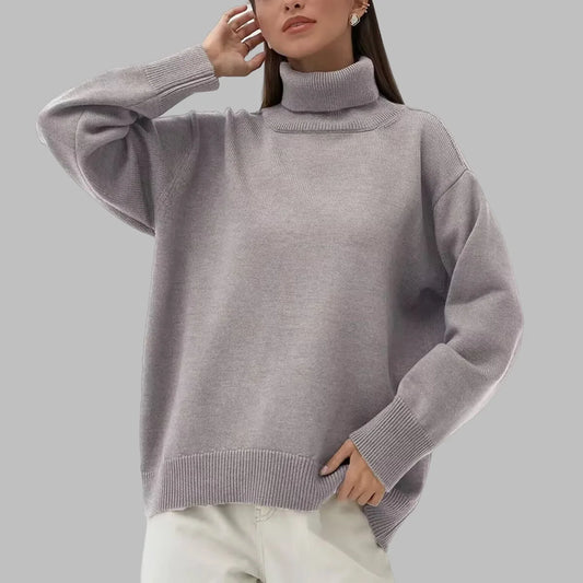 Hazz Turtleneck Sweaters Thick Autumn Winter Warm Solid Knitted Pullovers High Neck Oversized Sweater