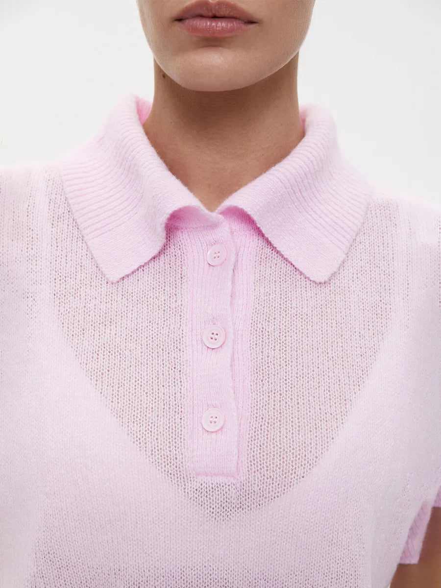 Nova Knitted Hollow Short Sleeve Polo