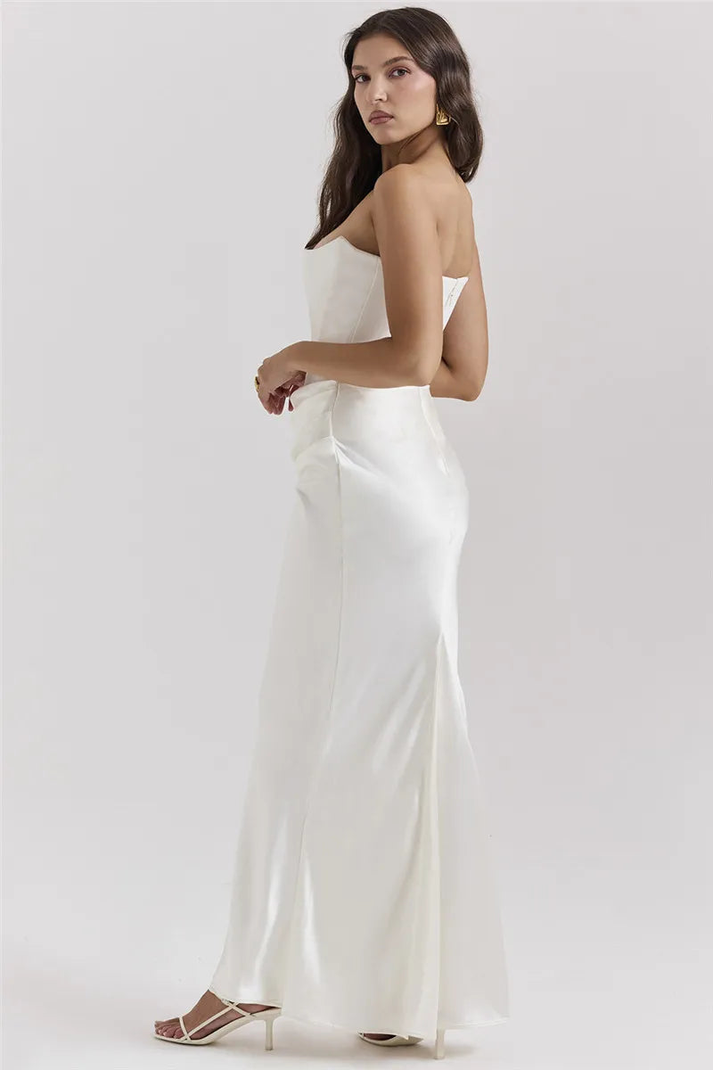 Sam Strapless BC Off-shoulder Sleeveless Backless Long Dress