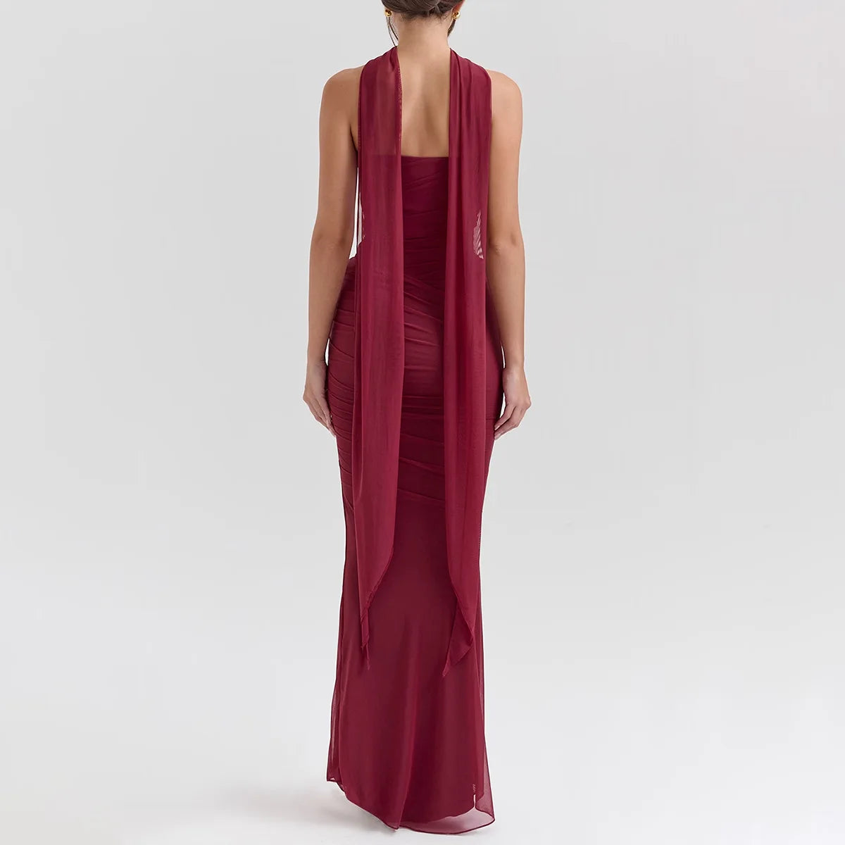 Suninheart Elegant 2 Pieces Dress Set with Scarf