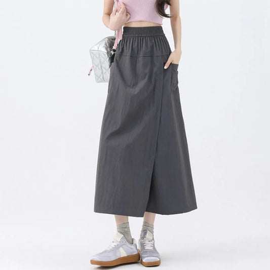 BC Harajuku Wide Leg Elastic High Waist Pocket Skirt Pants