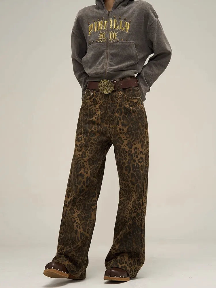 BG Tan Leopard Denim Pants