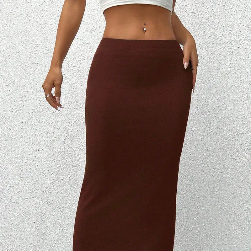 Versatile Skirt Straight Simple Knitted Skirt