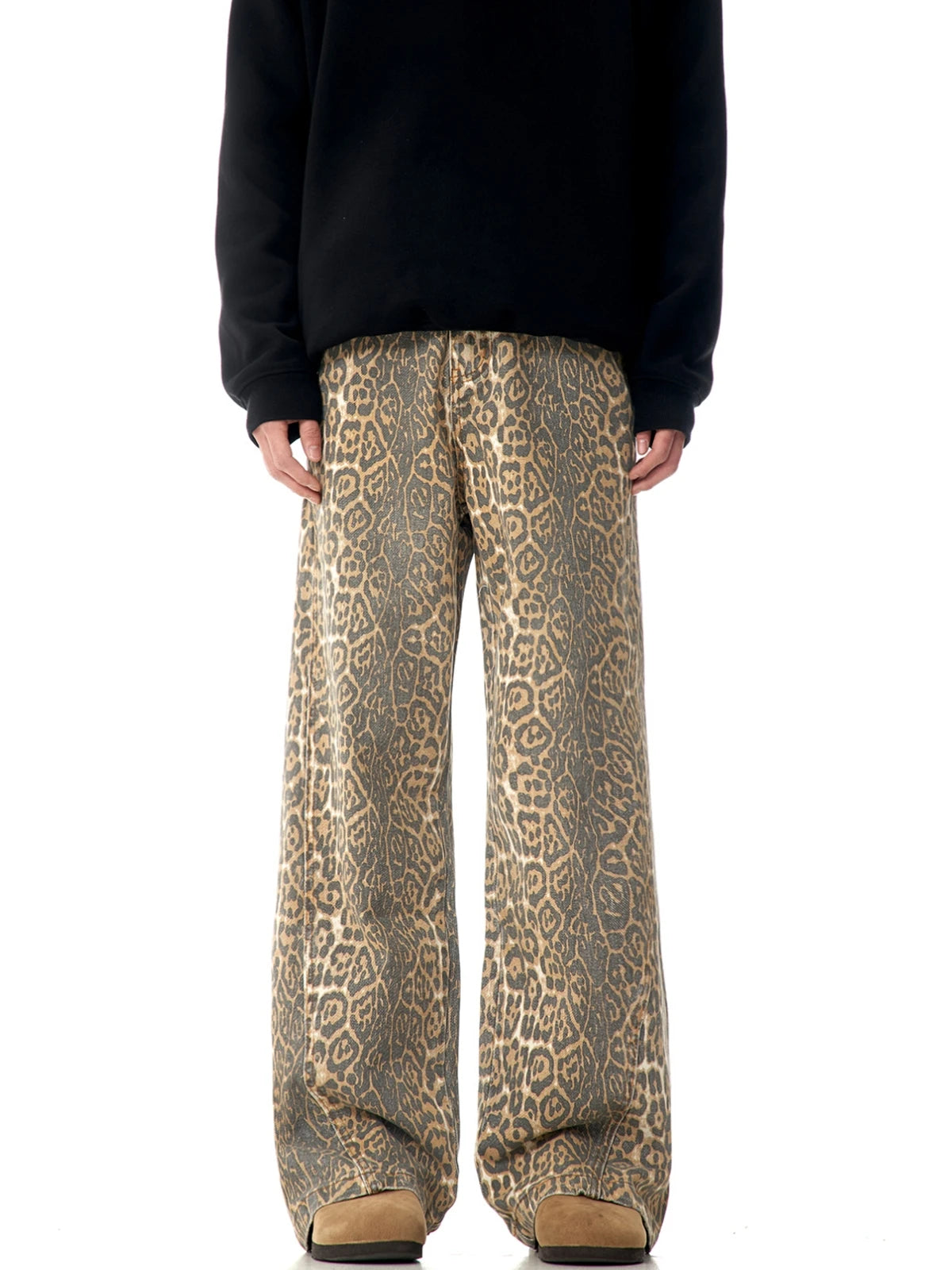 BG Tan Leopard Denim Pants