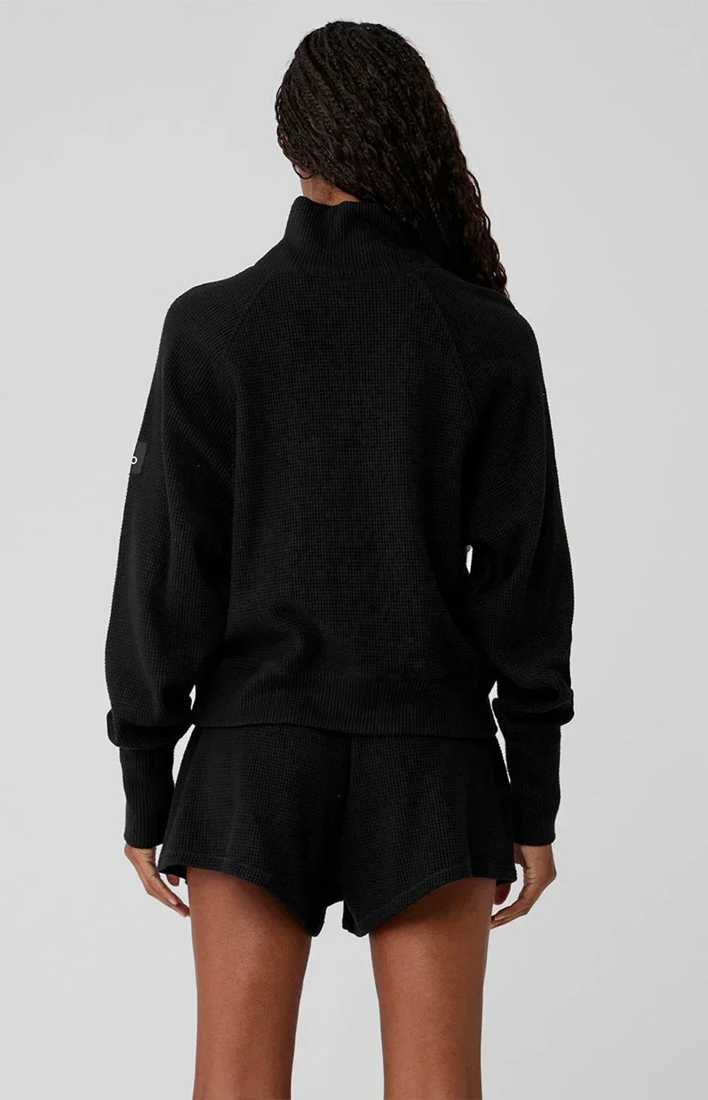 Terra Soft Waffle collar yoga Sweatshirt set  shorts and pants