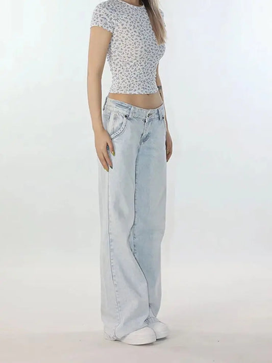 Waren Light Blue Low Waist  Vintage Denim Pants