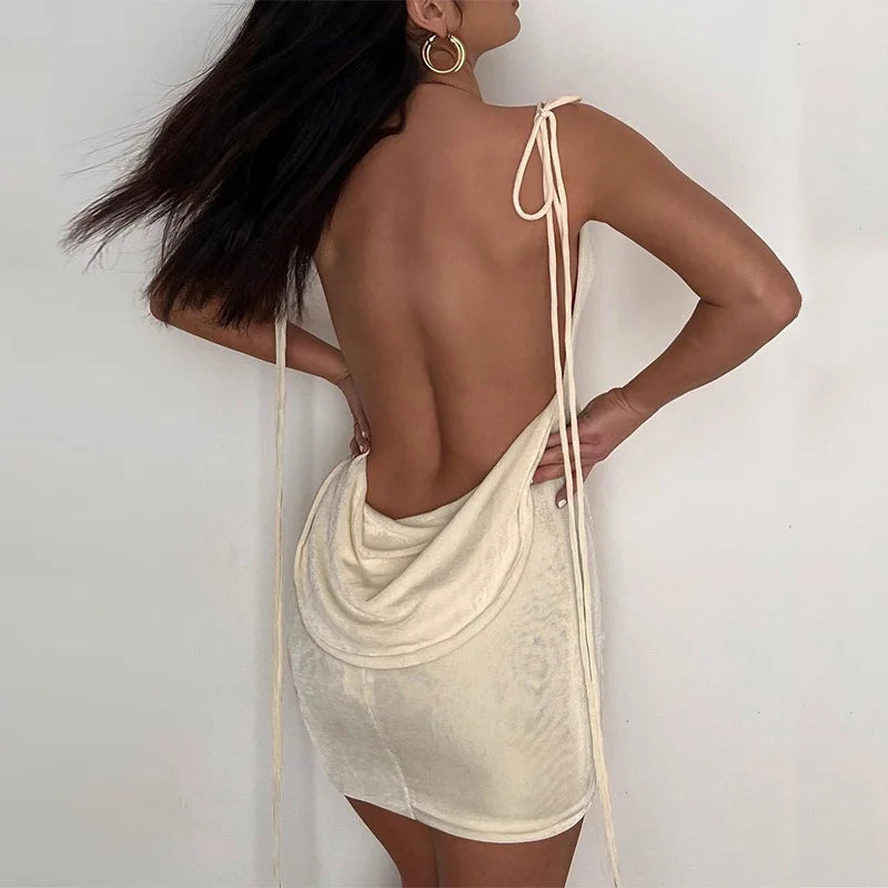 Satin Dayla Backless Mini Dress