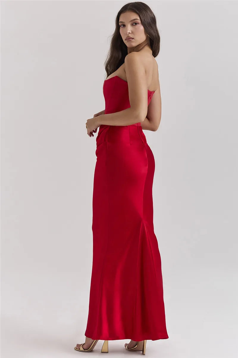 Sam Strapless BC Off-shoulder Sleeveless Backless Long Dress