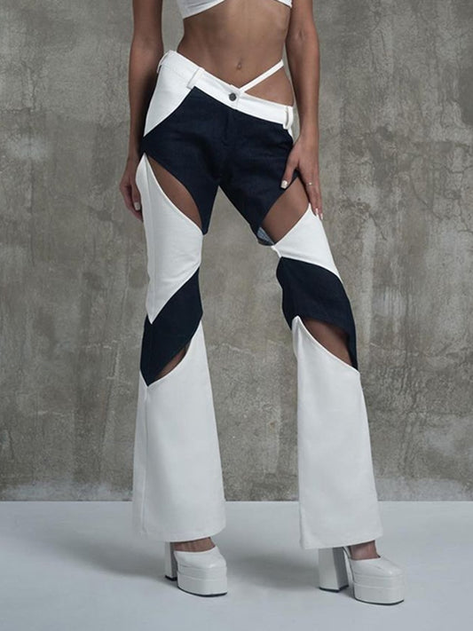 Festival Contrast Patchwork Flare Pants