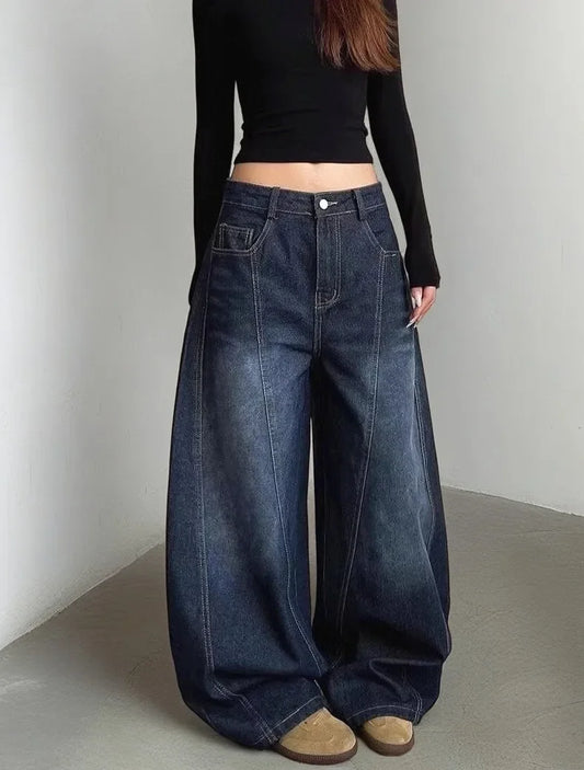 BC Deep Blue Vintage Plus Size Straight-Leg Loose-Fit Denim
