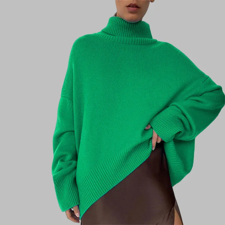 Hazz Turtleneck Sweaters Thick Autumn Winter Warm Solid Knitted Pullovers High Neck Oversized Sweater
