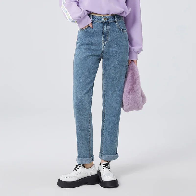 Jeans Basic All-Match Straight Leg Pants