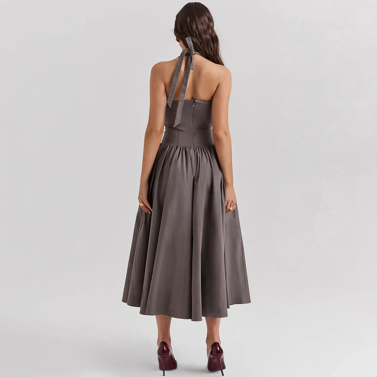 Suky Flare Halter Long Dress