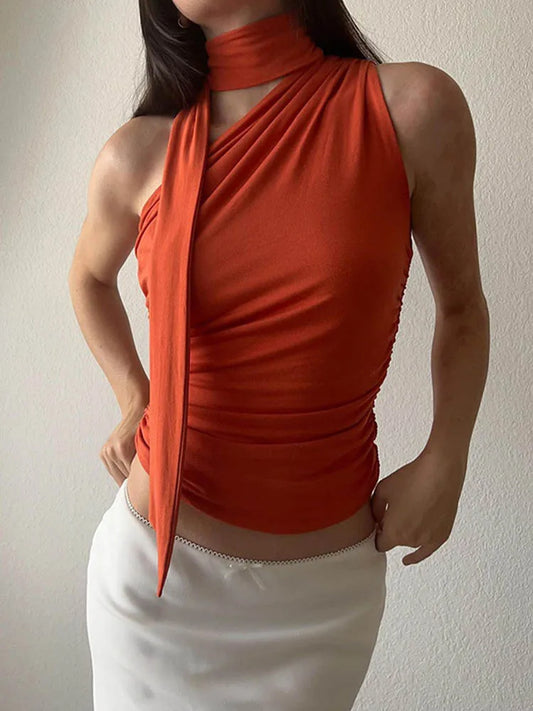 Selene Off Shoulder Halter Tank Top