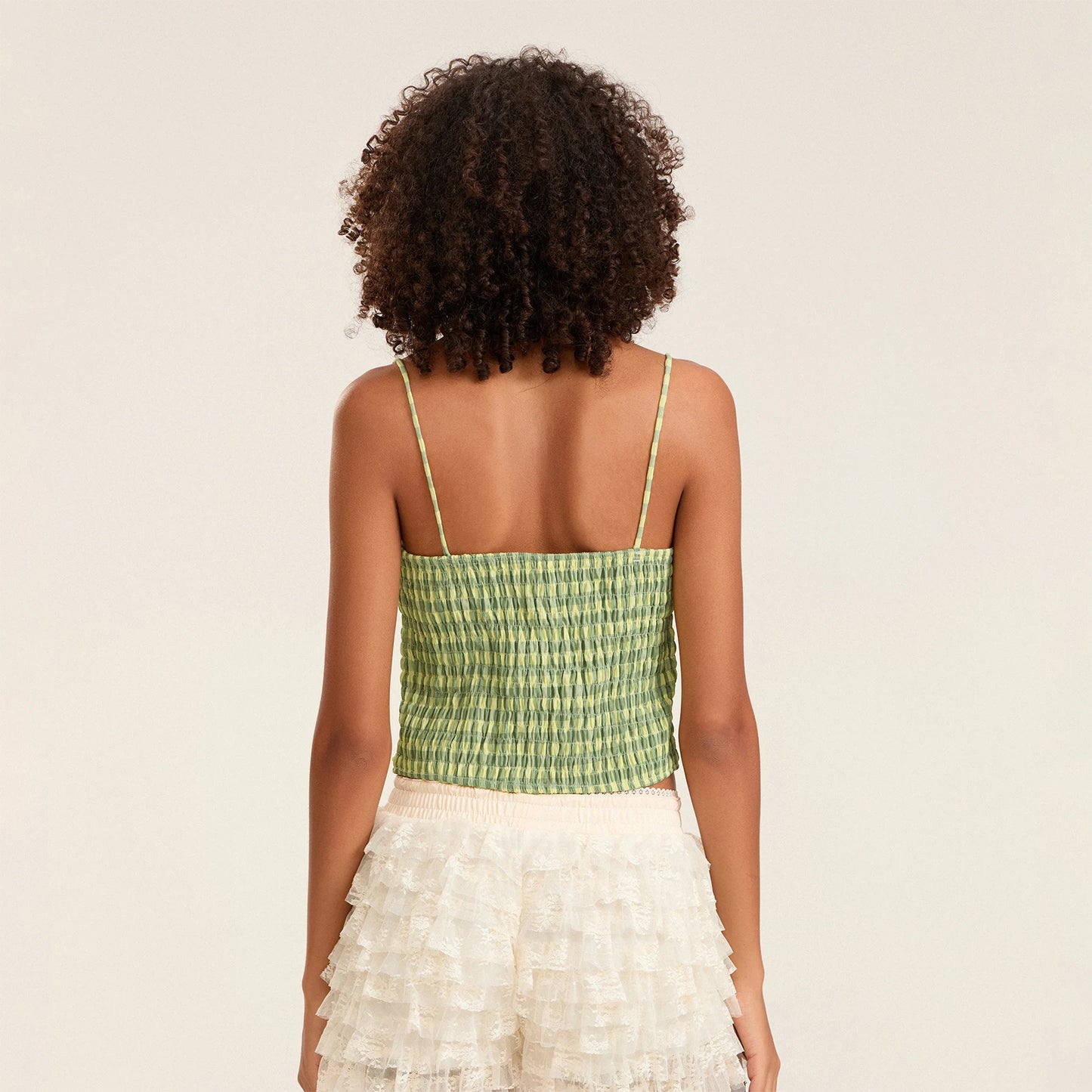 BC Straps Plaids Camis Sleeveless Lace Patchwork Low Cut Crop Tops