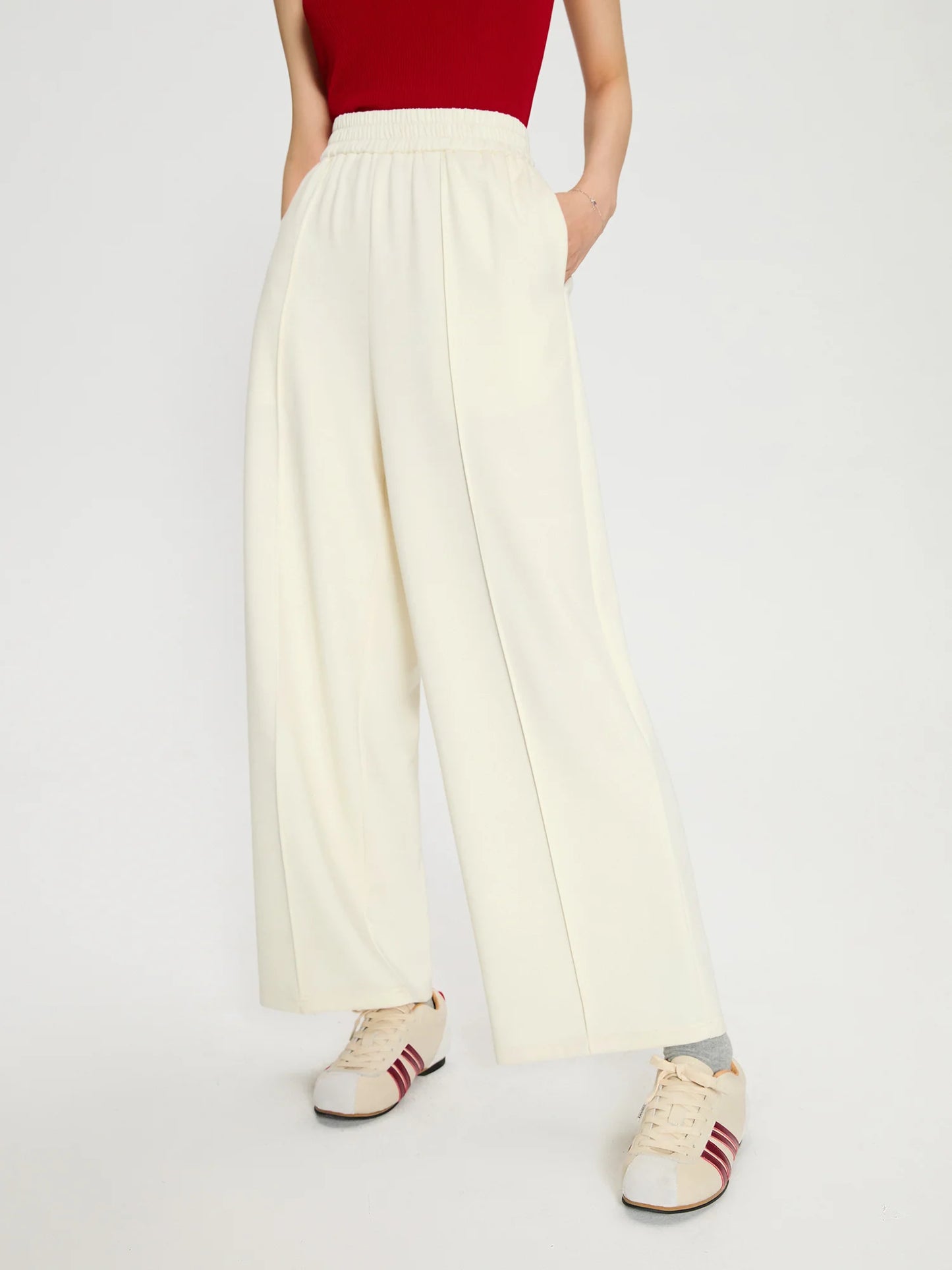 BC Long Trousers Elastic Waist Straight Pants